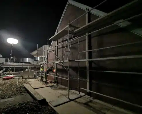 Iluminación en obras de construcción
